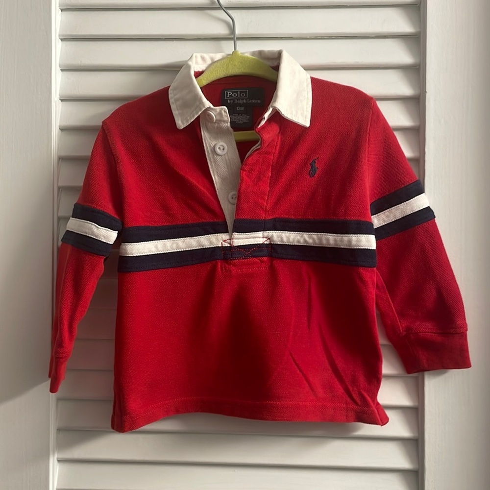 Polo Ralph Lauren Classic Pique Polo With Long Sleeves. Size 12 M.LIKE NEW!